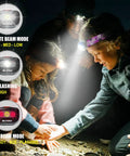 Family using Hands Free Headlamp With Adjustable Lighting Modes, 165 Lumen, Battery Powered, Waterproof And Impact Resistant outdoors