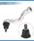 Front Outer Tie Rod End Links Kit For Mitsubishi Montero 2001 2002 2003 2004 2005 2006 Upgrade Suspension And Steering Drag Link Replacement Durable OE Fitment ES800448 ES800447 MR508136 MR508135 silver tie rod end with black rubber boot and threaded stud