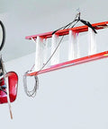 Overhead Garage Hoist System For Bikes And Ladders Single Point Lift 45lb Capacity Self Leveling With Anti Drop Safety