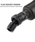 Close-up of flex socket design from Fifteen Piece One Half Inch Drive Universal Impact Socket Set showing 360-degree angling