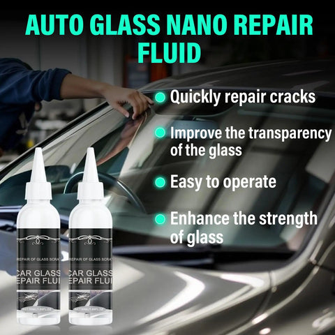 Windshield Crack Repair Kit 2 Pack With Glass Repair Liquid For Quick Fix Of Cracks On Windshields Windows And Mirrors 50ml