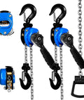 One Quarter Ton Chain Hoist Two Pack Set With 550 Lbs Capacity Each, 10 Ft Lift, Alloy Steel G80 Chain, Manual Lever Hook