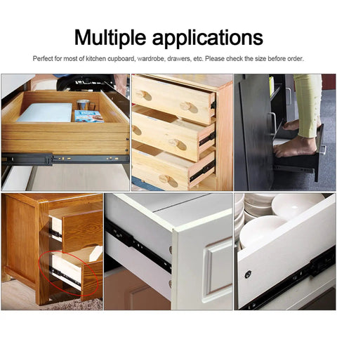 Heavy Duty Drawer Slides Set 4 Inch 6 Inch 8 Inch Steel Guide Rails With Zinc Plated Soft Close And Silent Operation in kitchen use