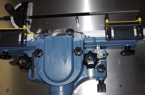 5HP Single Phase Woodworking Router Table With Cast Iron Surface control knobs and top view