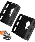 Two black stainless-steel square-slot drywall outlet cutters for oscillating tools