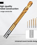 Badass Titanium Drill Bit Set Featuring Serrated Side Cutting Blades with high-quality metal construction for versatile drilling.