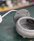 Heavy Duty Pneumatic Air Die Grinder 18000 Rpm With 1/4 Collet, showing internal components and handle during assembly process.