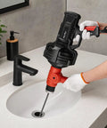 25 Foot Handheld Portable Drain Auger Corded Operation Snake For Toilet Sink Bathtub And Kitchen Clog Cleaning Auto Feed Tube Cable Plumbing Tool