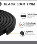 U Channel Edge Trim Seal With EPDM Rubber And Internal Metal Clips For A Tight Grip, Flexible Edge Guard, product details image