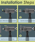 Installation steps for Rivet Nut Drill Adapter Kit with Dual Drive Modes Drill and Ratchet, gray finish, Welderelite