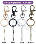 All In One Keychain Making Kit With Pliers 321 Pcs Including 40 Swivel Lanyard Hooks 200 Jump Rings 40 Keychain Rings 40 Extender Chains In Bronze Black Gold Silver For Diy Craft Projects featuring four color hooks and chains.