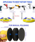 All In One Pro Grade 137 Piece 3 Inch Sanding Disc And Polishing Kit with rotary tool adapters and sponge pads