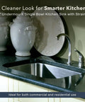 Medallion 23 Inch Classic Series Undermount Stainless Steel Single Bowl Kitchen Sink Built To Last With Cabinet Compatibility And Included Strainer For Easy Install, showcasing seamless integration into countertop.