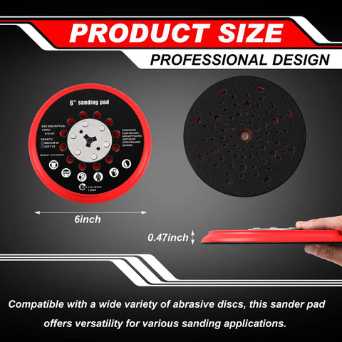6 Inch Replacement Sander Pad For Bosch Get75-6n Sander And Rsm6044 6045 6046 Hook And Loop Multi Hole Grinding Pad