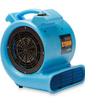 One Half Horsepower Heavy Duty Air Mover, Lightweight Carpet Dryer And Floor Blower, Blue, side view of high velocity airflow unit