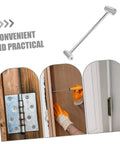 Heavy Duty Adjustable Hinge Wrench Kit For Door Hinge Repair And Alignment showing wrench and hinge alignment process