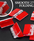 Clear Self Adhesive Acrylic Hinge Set 20 Pieces 35x25mm Peel And Stick Easy Install Ultra Thin Invisible Hinges displayed.