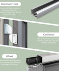 48 Inch Bifold Door Hardware Kit For Four Doors Aluminum Top Mounted Sliding Barn Door Track System with Three Wheel Hangers