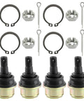Honda TRX300FW Ball Joints Upper Or Lower M12x1.25 For Fourtrax 300 4x4 1988 To 2000 Pack Of 4 With Castle Nut Pin And Snap Ring Replacement Parts Beefed Up For Easy Install. 4 ball joints with hardware