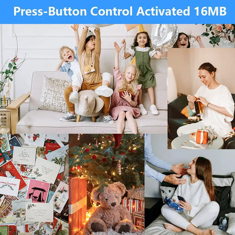 Image showcasing holiday fun with the Push Button Activated Sound Recording Module With Built In Speaker And Usb Type C Cord For Plug And Play Ease And Dope Diy Makers Who Want Clean Audio For Holiday Cards And Custom Gift Tags Two Pack Blue.