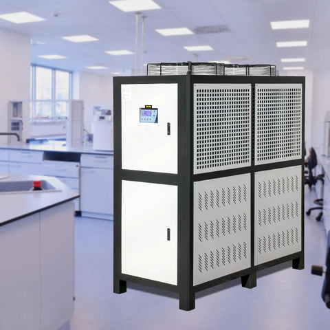 Top Tier Heavy Duty 15 Ton Air Cooled Water Chiller With Stainless Steel Tank And Micro Computer Control For Fast Reliable Industrial Cooling And Zero Hassle Grind in laboratory setting.