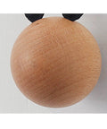 Heavy Duty Wooden Wall Mount Coat Hooks Five Pack Top Shelf Entryway Storage round wooden hook detail with playful ears.