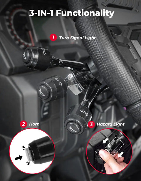 Universal UTV Turn Signal Column Switch With 110D Horn Ready To Install Plug And Play Pre Wired 10A DC 10 48V Blinker Hazard Horn Control