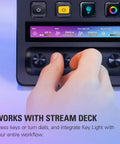 Hand adjusting stream deck for Boss Level Studio Light For Streaming And Recording With Desk Clamp WiFi App Control 2800 Lumens