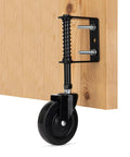 Built Tough Heavy Duty Spring Loaded Gate Caster With 360 Degree Swivel 4 Inch Gate Wheel Kit installed on wooden gate