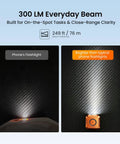 Comparison of phone's flashlight and SE1 Keychain Flashlight Compact 300 Lumen EDC Light With UV Light And RGB Modes Rechargeable