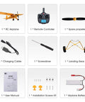 Image showing components of Dope Stunt Ready RC Plane With 3D And 6G Modes, including plane, remote, propeller, battery, and accessories.