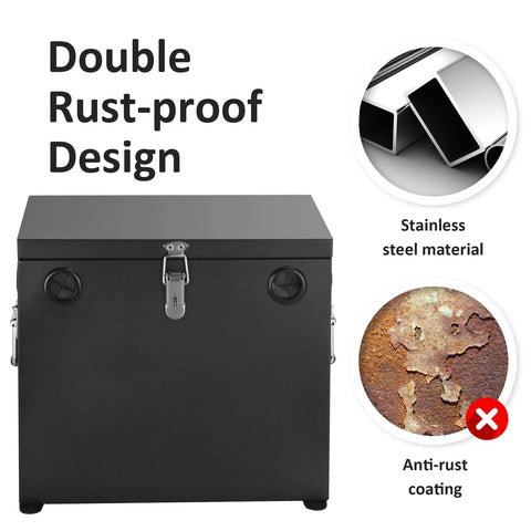 Premium Stainless Steel Battery Box For Group 27 Marine Boat And Rv Trailer with double rust-proof design.