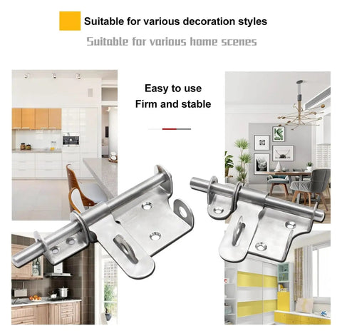Rock Solid Heavy Duty Sliding Bolt Gate Latch With Padlock Hole For Secure Shed Barn Fence Doors Left Or Right Swinging Steel Hardware Tough As Nails Security used in various home scenes.