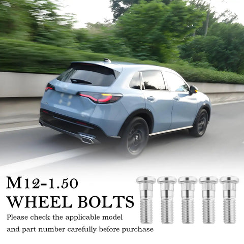 5 Pack M12x1.50 Wheel Stud Kit Steel Lug Stud Replacement For Acura And Honda Cars Heavy Duty Wheel Fasteners