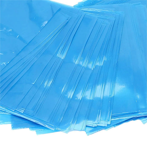 Stack of blue 200 Pack Thickened PE Machine Covers Large 125x135cm Moistureproof Protective Bags