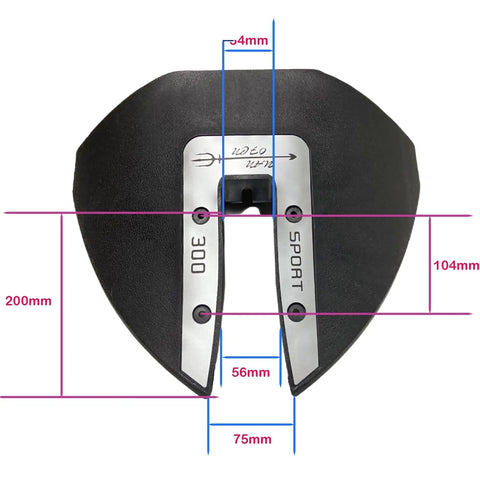 Whale Tail Hydrofoil Stabilizer for Boat Outboards and Stern Drives, boosts stability, lift, gas mileage, 40-350 HP engines, dimensions shown