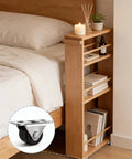 Eight Pack Mini Fixed Caster Wheels 1/2 Inch Quiet Rubber Casters With Metal Top Plate For Furniture And Storage Bins shown under wood furniture
