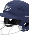 Matte Navy Batting Helmet With Face Guard Included, ABS shell, one size fits most, side view showing CoolFlo vents.