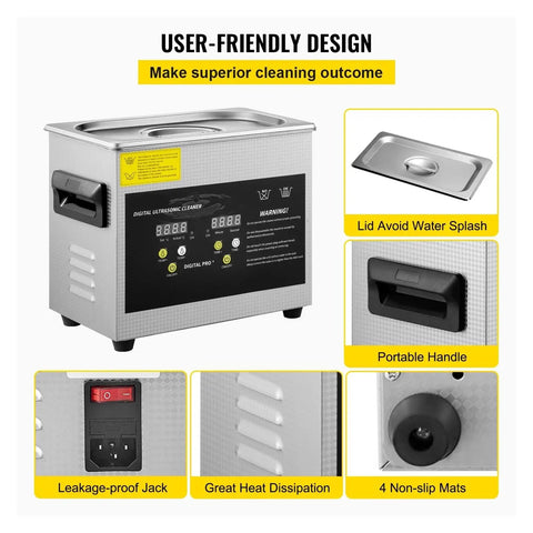 Countertop Ultrasonic Dishwasher With 10L Basin Knocks Out Grimy Buildup And Tough Residue Using 40 khz Waves As A No Sweat Sink Swap for heavy-duty cleaning.