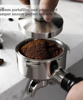 Top Shelf Espresso Machine With Built In Grinder And 20 Bar Pressure sleek portafilter with coffee grounds ready for extraction
