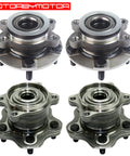 Front And Rear Wheel Bearing And Hub Assembly 5 Lug 4pc Set For 2008 2013 Nissan Rogue 4WD AWD Quad Lip Seal Low Runout
