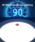 Six Pack Six Inch Led Emergency Recessed Can Lights Featuring A Real Deal Ninety Minute Battery Backup And Smooth Self Test Button For Zero Stress Power Outage Survival showing 90-minute emergency lighting with self-test button.