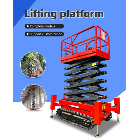 Heavy Duty Hydraulic Scissor Lift Platform Built Different For Factory And Equipment Servicing With Reinforced Steel Frame and smooth manual adjustment for safe overhead maintenance.