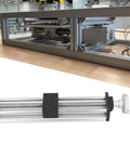 300mm Stroke Heavy Duty Linear Rail Guide Slide with Hand Crank and 5 Fixing Holes for CNC Routers, Aluminum Alloy Construction