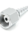 Heavy Duty Metal Oxygen Tubing Connector With Christmas Tree Barb And Threaded Swivel Nut For Leak Resistant O2 Hose Adapter Durable Construction Secure Fit Tubing Coupler, silver