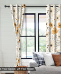 Floral Blackout Curtains For Bedroom And Living Room 84 Inch Length Two Panels Set Thermal Insulated Light Blocking Drapes