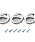 Flush Ring Pull Handles Set Of 3 43.5mm Zinc Alloy Dark Silver Flush Pull Slam Latch With Screws For Drawers and Doors