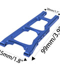 Dimensions of a blue Beefy Aluminum Front And Rear A Arms Suspension Upgrade For Traxxas 1/10 Slash 4x4 RC Car