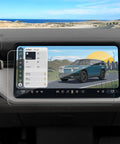 Top Tier Matte Tempered Glass Screen Protector For 2027 Rivian R2 Central Display on 15.6 inch touchscreen console.