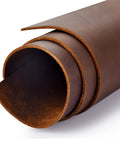 Rolled Dark Brown Oil Tan Crazy Horse Cowhide Leather Sheets 1.8-2.0mm Thick Full Grain Genuine Leather 8x12 Inches for Crafts